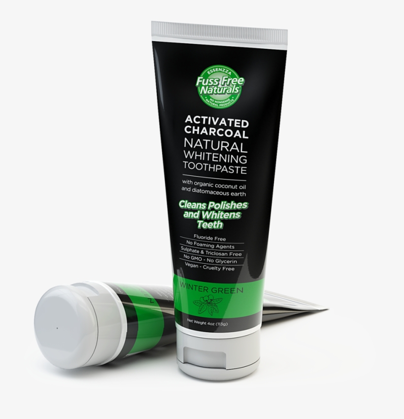 Fuss Free Naturals Activated Charcoal Toothpaste - Mint Activated Charcoal Toothpaste, transparent png download
