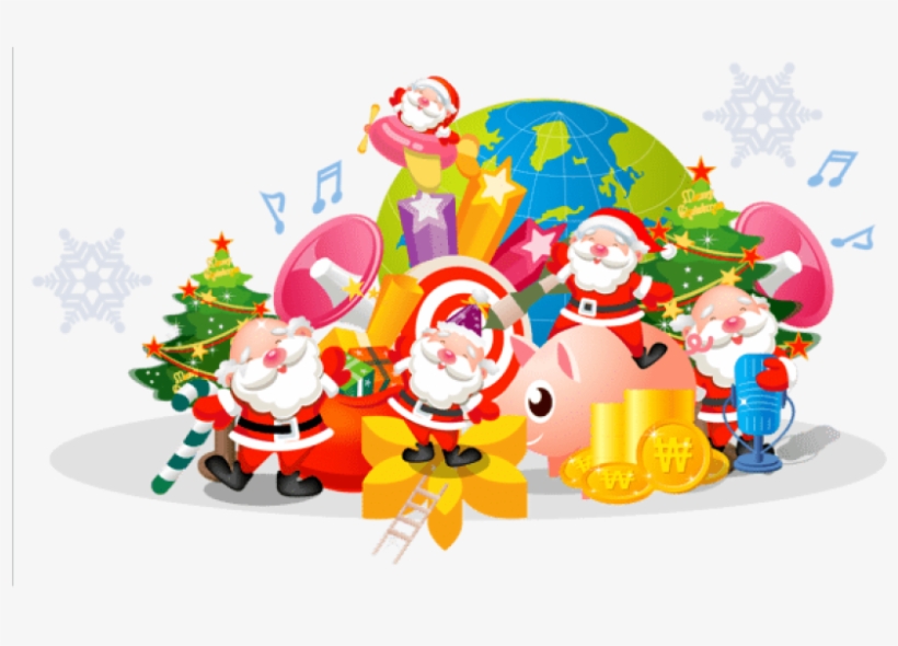 Free Png Transparent Christmas Decor With Santas Png - Children's Puzzles, transparent png download