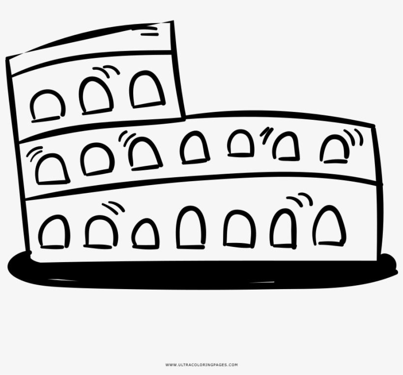 Colosseum Coloring Page, transparent png download