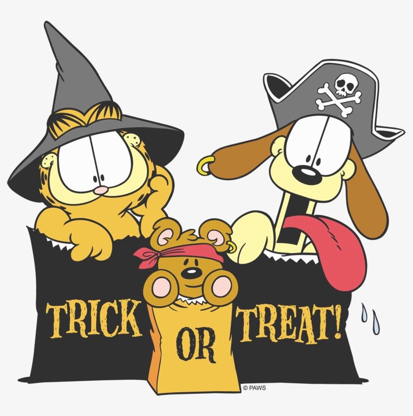 Garfield Trick Or Treat Baby Bodysuit - Trick Or Treat Garfield, transparent png download