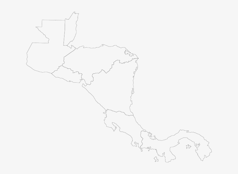 Central, America, Map, Cartography, Caribbean, Panama - Mapa America Del Central Blanco Y Negro, transparent png download