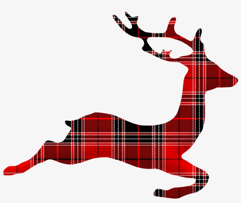 Buffalo Plaid Reindeer, Deer, Lumberjack, Buffalo Plaid - Red Reindeer Png, transparent png download