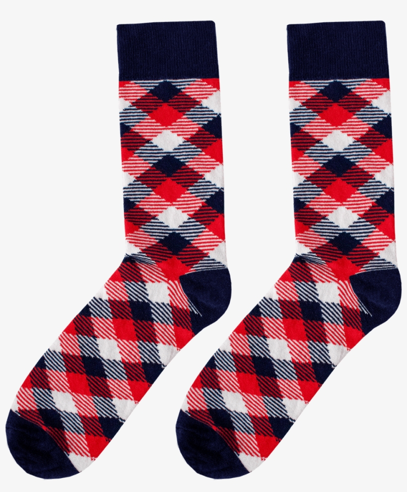 Fana & Fotter Socks Lumberjack Red/blue - Geruite Sokken, transparent png download