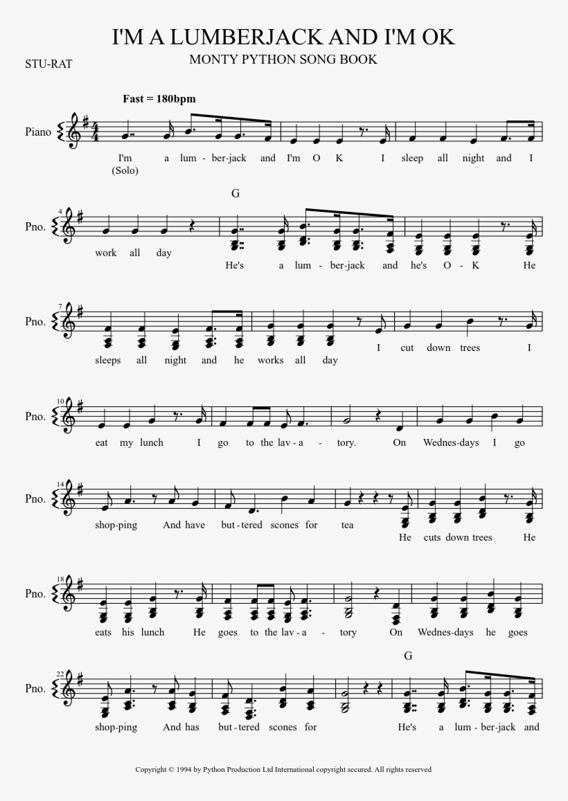 Lumberjack Song - Somewhere Over The Rainbow Flute, transparent png download