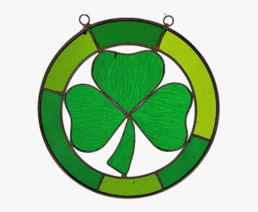 Hanging Stained Glass Shamrock - Emblem, transparent png download