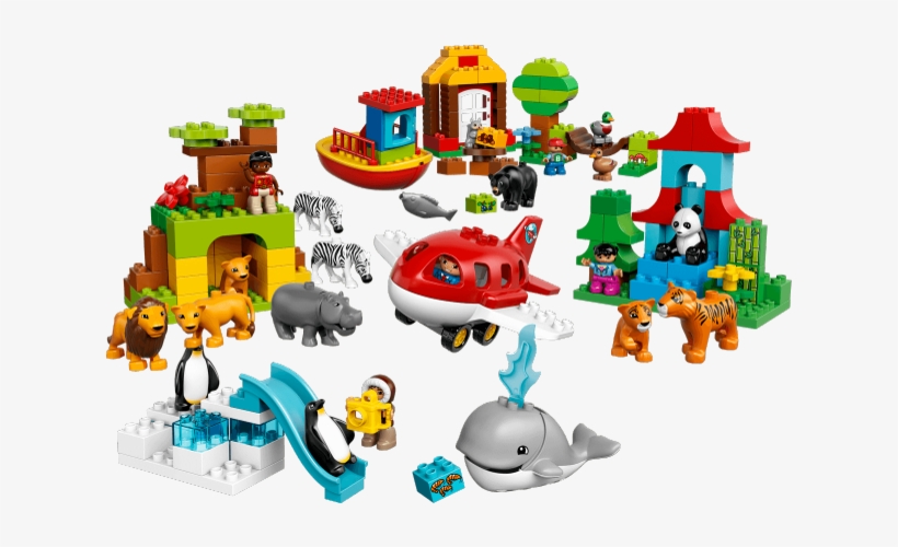 Playing With Legos Vector Freeuse Huge - Lego Duplo Dookoła Świata, transparent png download
