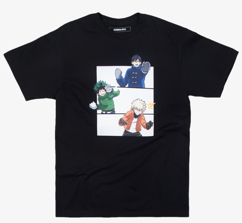 My Hero Academia Snow Ball Fight Black Tee - Active Shirt, transparent png download