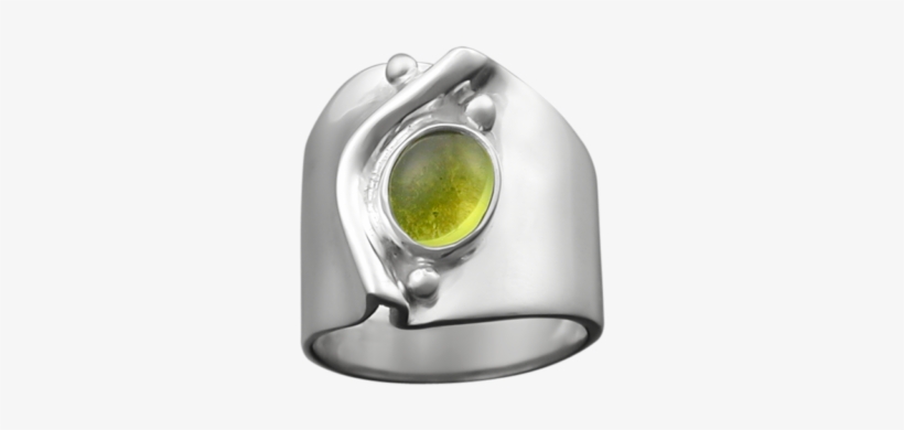 Pinched Band Ring With Peridot - Titanium Ring, transparent png download