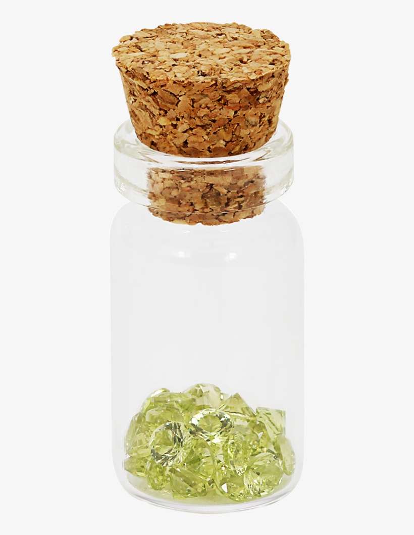 36 Peridot Colour Crystals For August Birthstone In - Glass Bottle, transparent png download