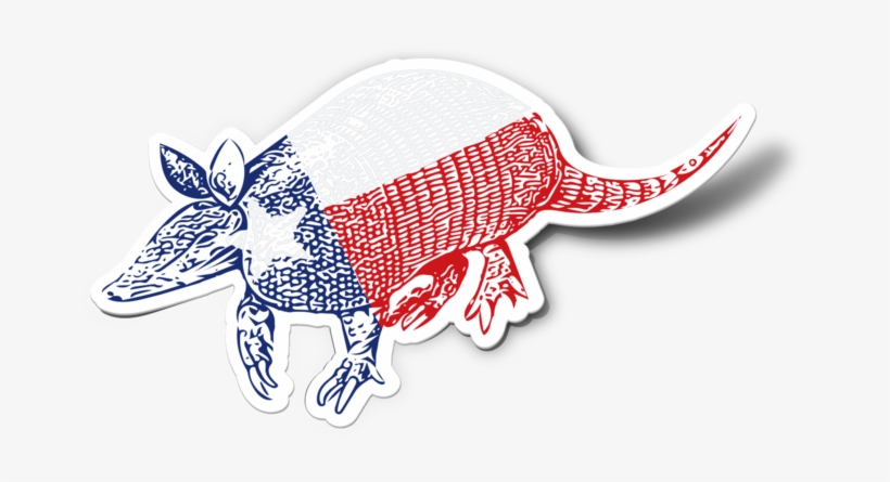 Armadillo Texas Flag Sticker, transparent png download