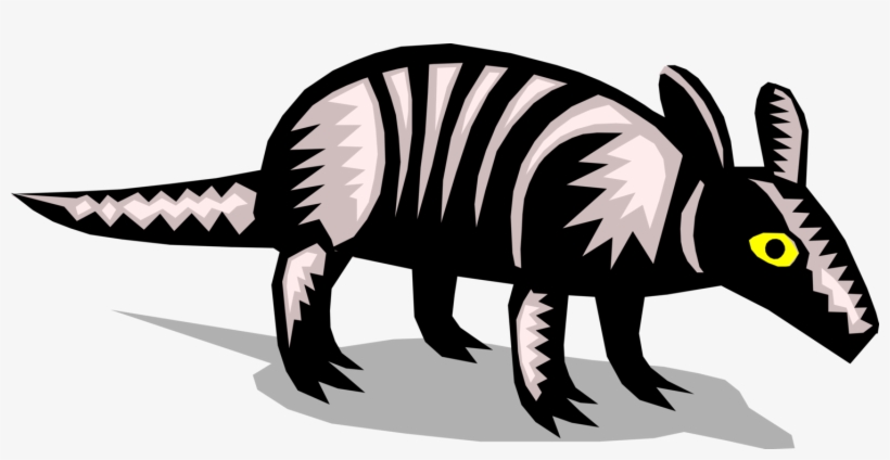 Vector Illustration Of Armored Armadillo Takes Stroll - Boar, transparent png download