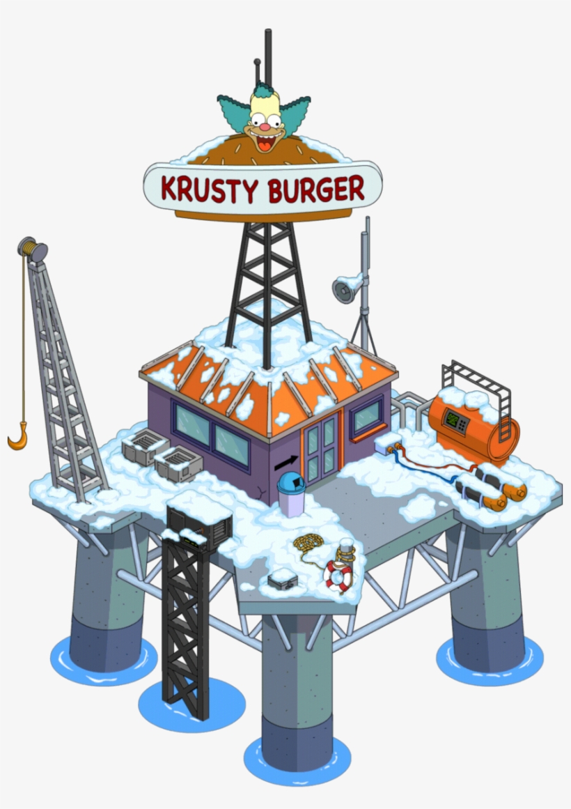 Krusty Oilrig - Krusty Burger Oil Rig, transparent png download
