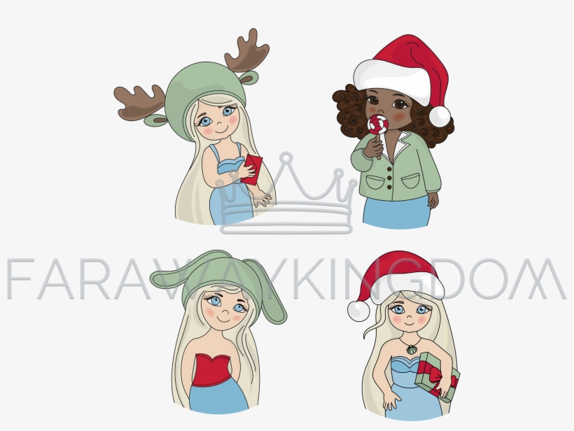 Christmas Blog Icon Girl Portrait Vector Illustration - Cartoon, transparent png download