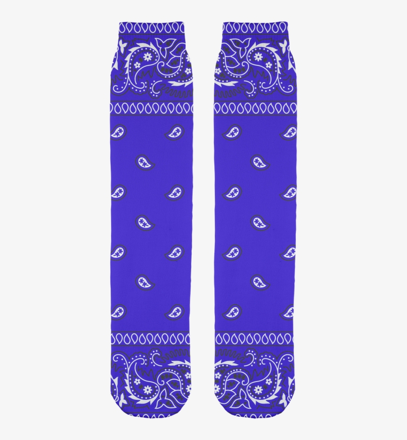 Royal Blue Bandana Print Socks, Unisex, Blue, - Ski, transparent png download