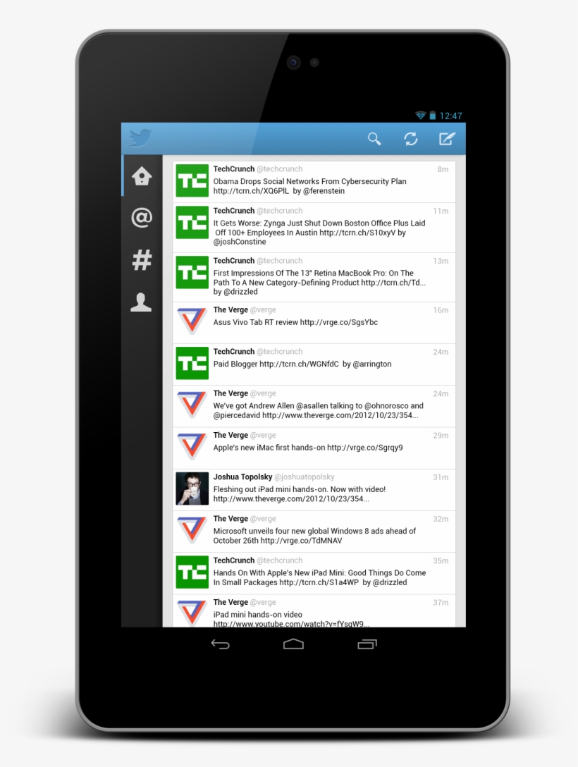 Twitter For Tablets - Tablet Computer, transparent png download
