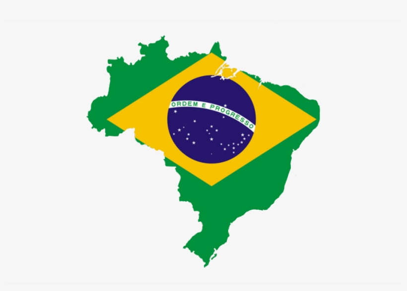Brasil Bandeira Mapa Bandeiradobrasil - Brazil Flag Map, transparent png download