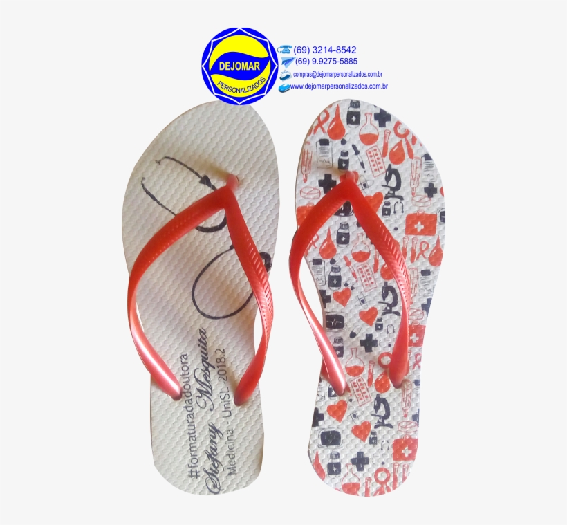 Chinelos Personalizados Para Formatura Em Rondônia - Flip-flops, transparent png download