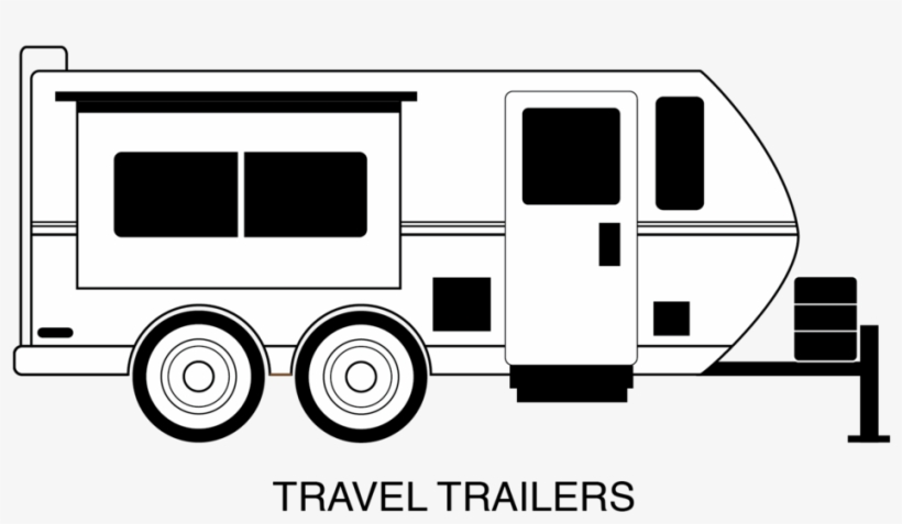 Trailers Bw-01 - Travel Trailer Clip Art, transparent png download