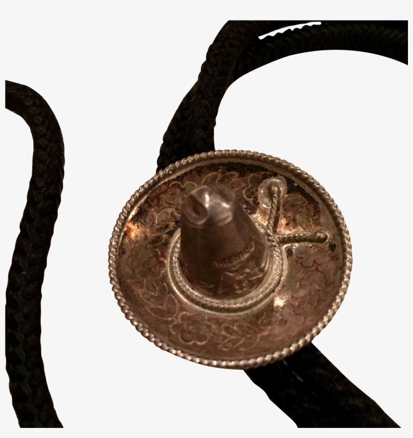 Mexican 925 Sterling Silver Sombrero Bolo Tie Fifties - Antique, transparent png download