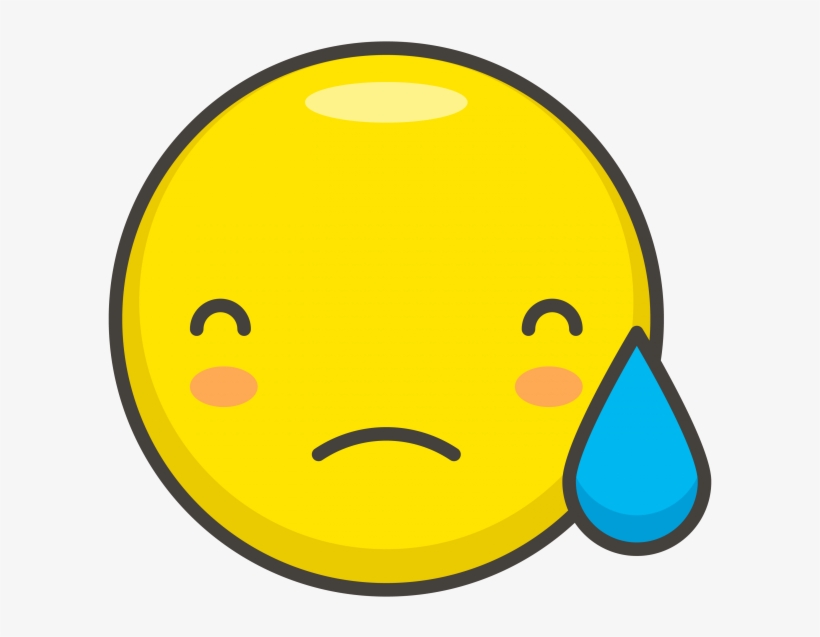 Downcast Face With Sweat Emoji - Icon, transparent png download