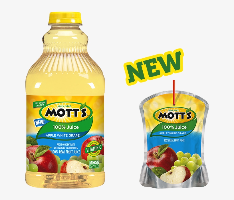 Mott's® 100% Apple White Grape Juice - Motts White Grape Juice, transparent png download