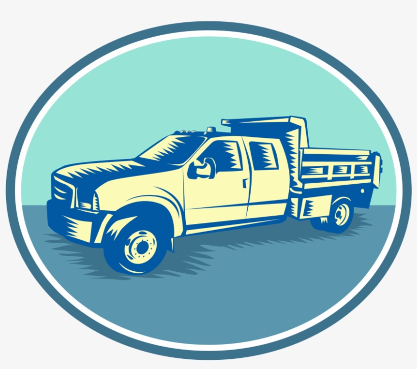 Tipper Pick-up Truck Oval Woodcut Example Image - Illustration, transparent png download