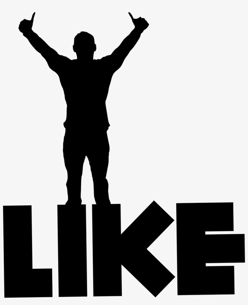 Silhouette Of A Man With His Thumbs Up And Standing - Cross With Lifting Hands, transparent png download
