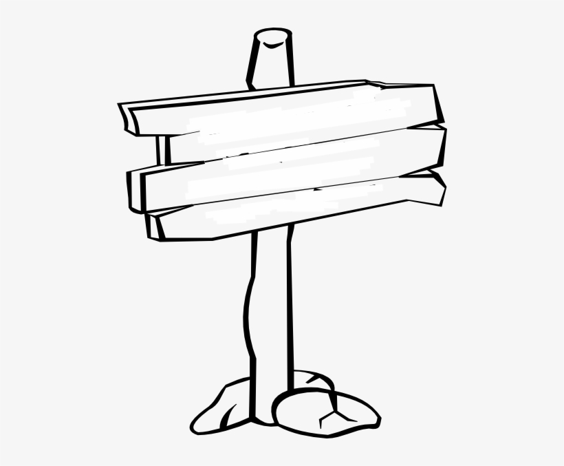 Wood Sign Clip Art At - Wooden Sign Line Art, transparent png download