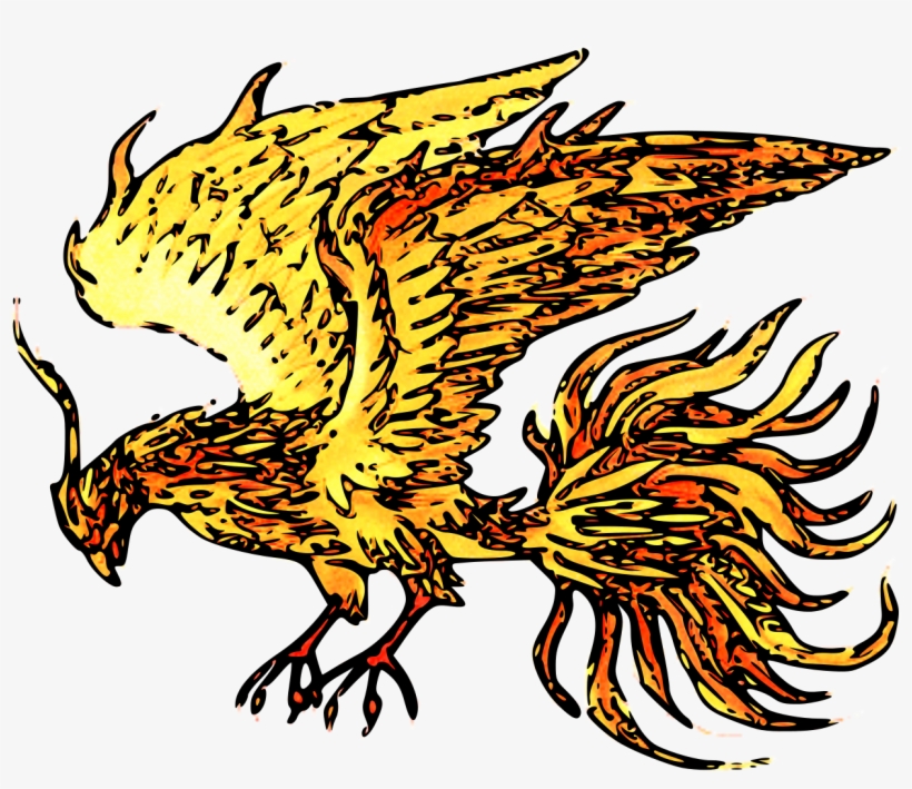 File - Burning Phoenix - Looking Left - Svg - Buzzard, transparent png download