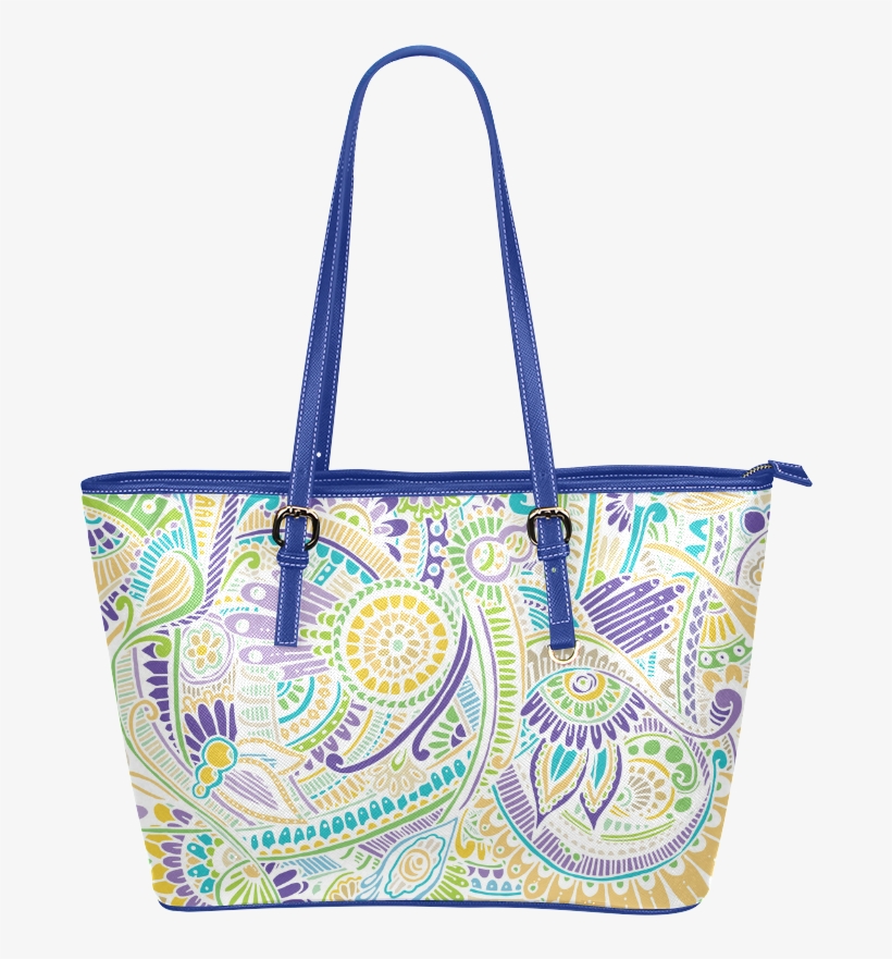 Zz0104 Purple Green Watercolor Flower Pattern Leather - Purple Green Yellow Flower Pattern Purple Green Yellow, transparent png download