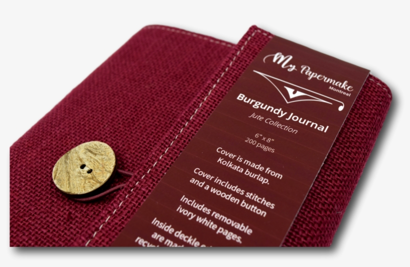 Burlap Jute Journal Burgundy - Coin Purse, transparent png download