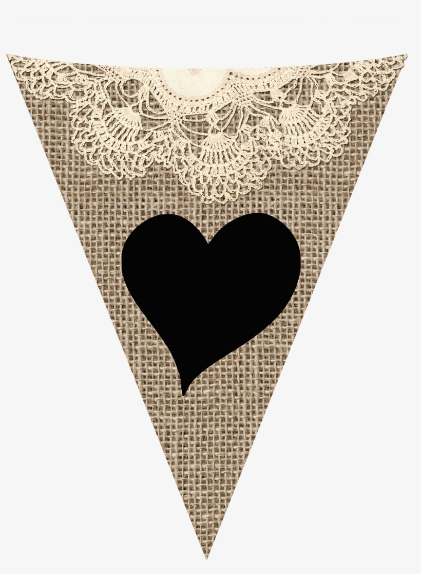 Burlap Wedding Coffee & Beverage Banners Example Image - Heart, transparent png download