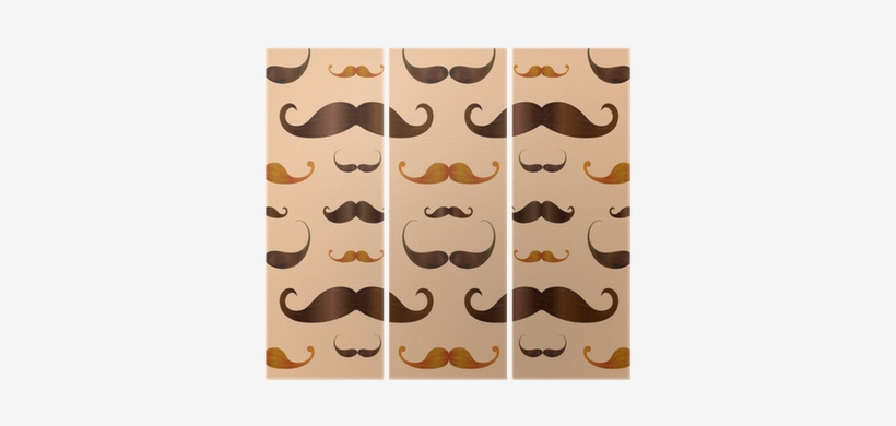 Hipster Realistic Mustache Seamless Pattern Triptych - Placa Decorativa - Bigode - 0427plmk, transparent png download