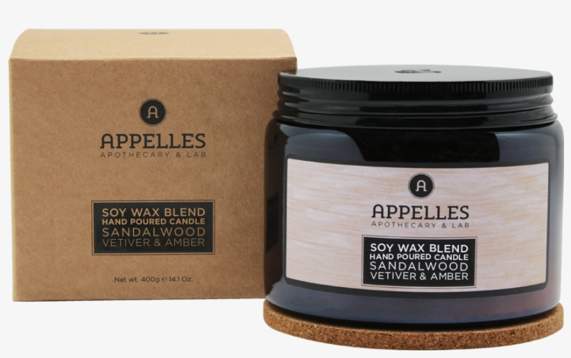 Sandalwood, Vetiver & Amber Candle 400g - Appelles, transparent png download