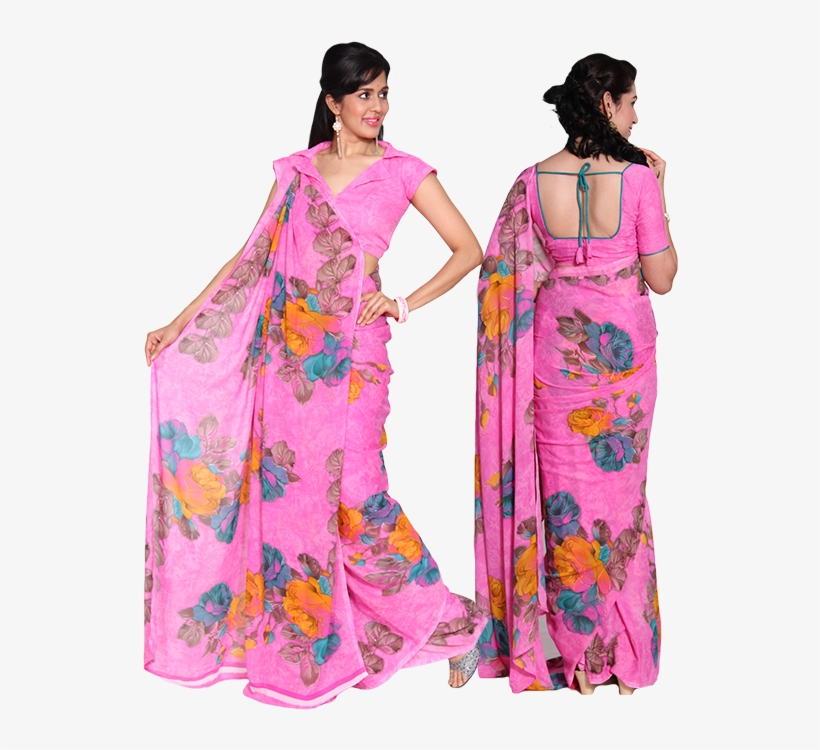 Vishnu Pink Color Saree - Silk, transparent png download