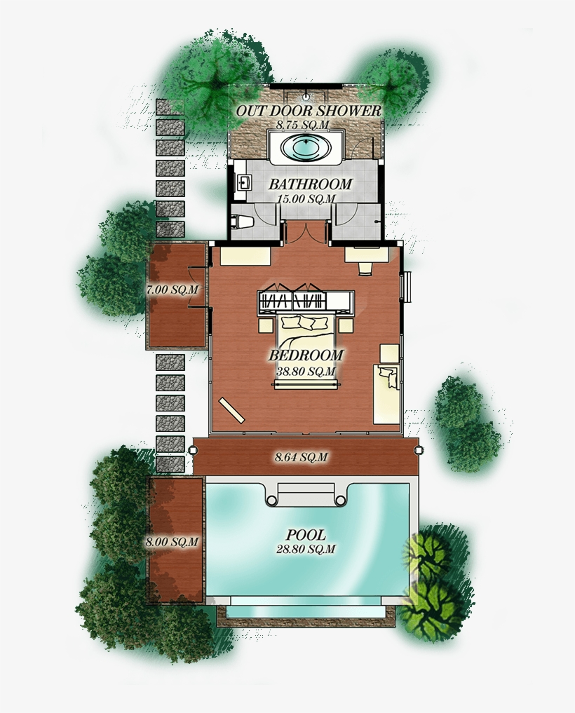 Deluxe Hillside Seaview Plan - Nora Buri Pool Villa Hillside, transparent png download