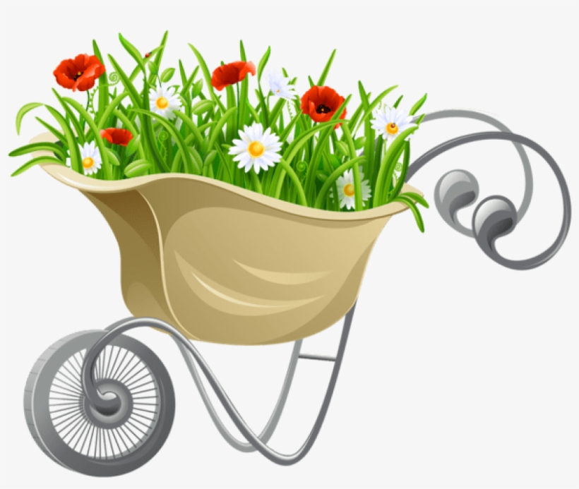Free Png Wheelbarrow With Flowers Png Images Transparent - Flowers Png, transparent png download