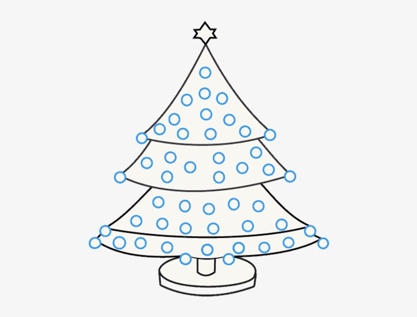 How To Draw Christmas Tree - School Drawing Christmas Tree, transparent png download
