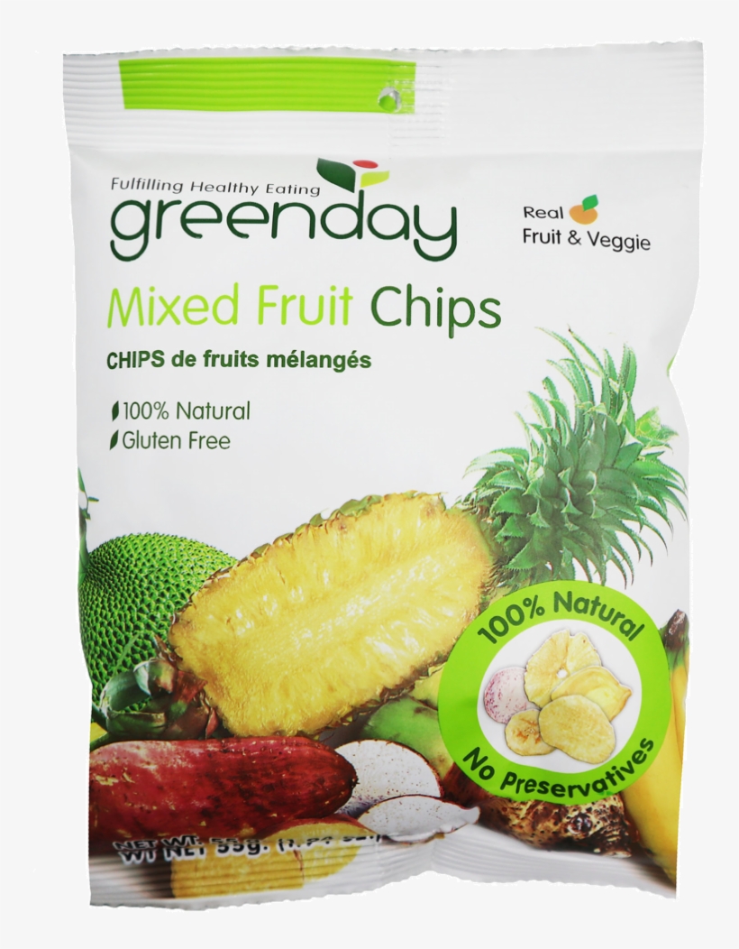 Mixed Fruit Chips - กรี น เดย์ ผล ไม้ อบ แห้ง, transparent png download