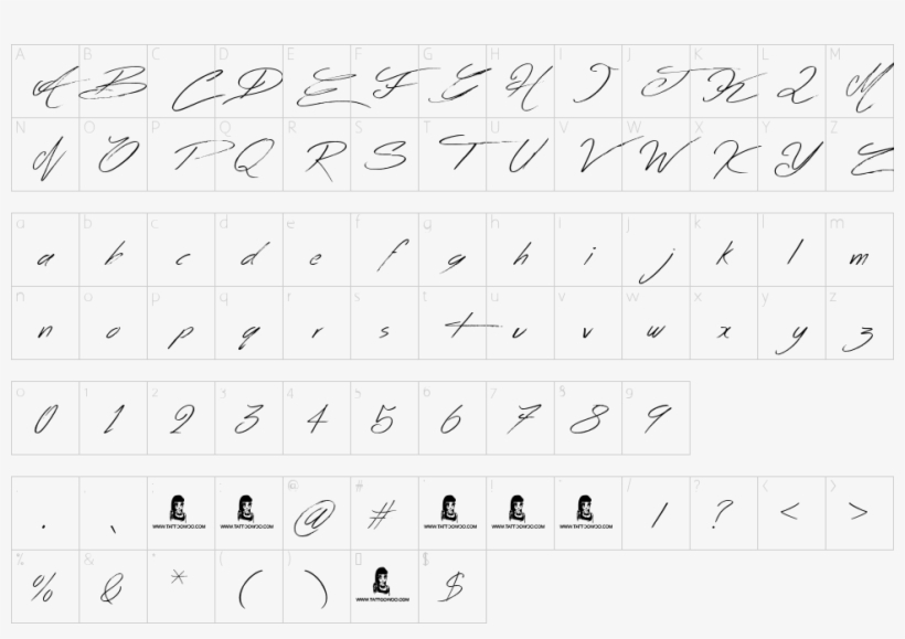 Character Map - Aka Dora Font, transparent png download