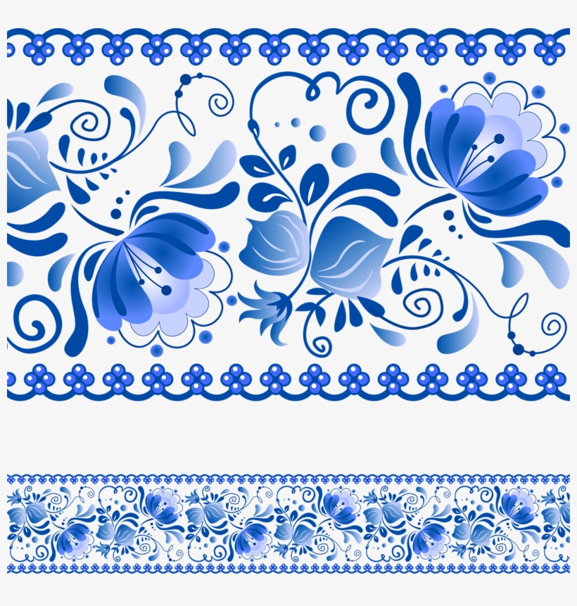 Blue Floral Background - Болгарский Национальный Орнамент Eps, transparent png download