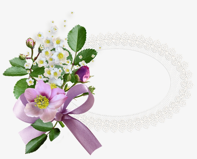 蕾丝边框紫色花朵 - Picture Frame, transparent png download