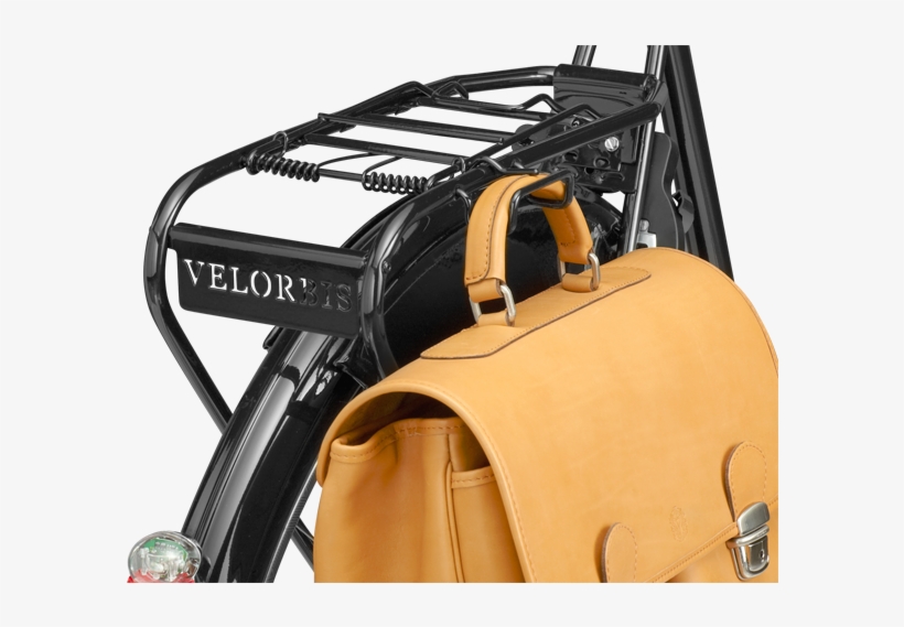 Velorbis Rear Carrier With Hook For Bag - Bicycle Leather Briefcase Carrier, transparent png download