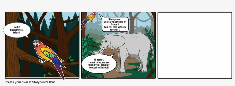 Parrot And Elephant - Cartoon, transparent png download