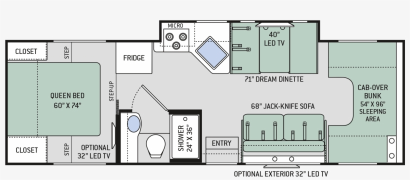 2018 Chateau 28z Floor Plan - 2017 Thor Four Winds 28z, transparent png download