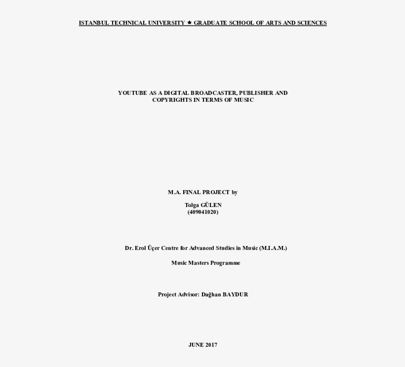 Youtube As A Digital Broadcaster, Publisher And Copyrights - Itü Endüstri Ürünleri Tasarımı Yüksek Lisans Tezleri, transparent png download