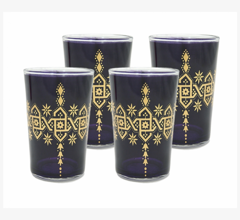 Moroccan Arabesque Purple Tea Glasses Rotato Image - Blue And White Porcelain, transparent png download