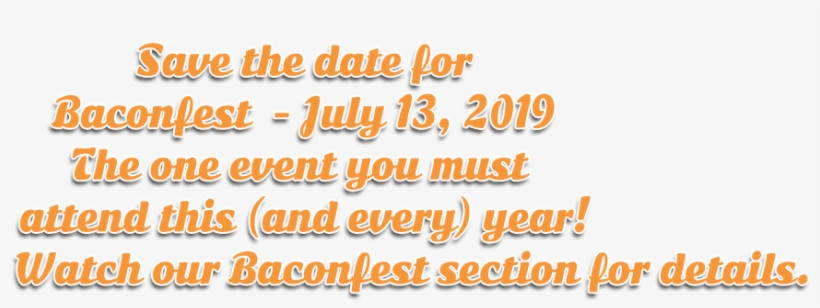 Save The Date For Baconfest 2019 In Lucan, Ontario - Orange, transparent png download