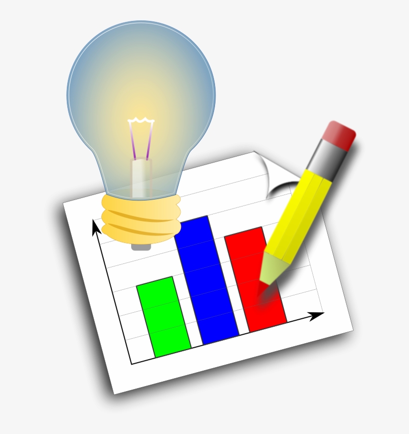 A Light Bulb Over A Bar Chart - Project Png Clip Art, transparent png download