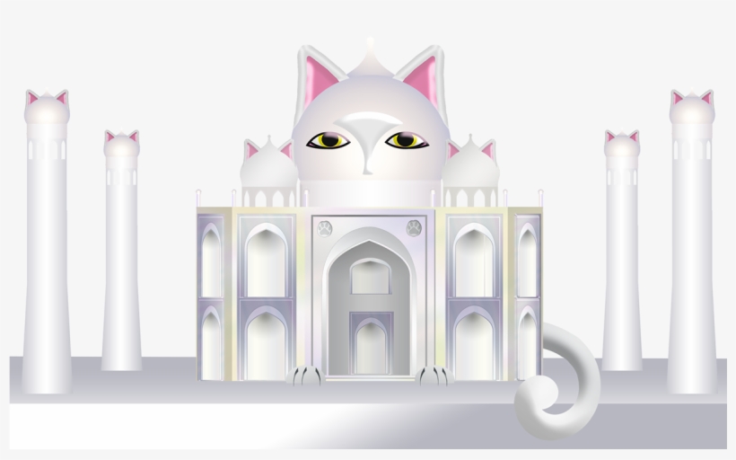 Ninjacat Visits The Taj Mahal - Cat, transparent png download